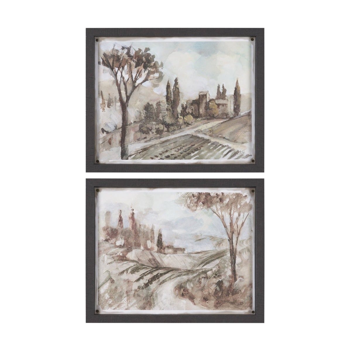 Fields & Rows by Mercana Studio Textured Framed Artwork Matted under Glass (Set of 2) from Mercana - Luna Furniture