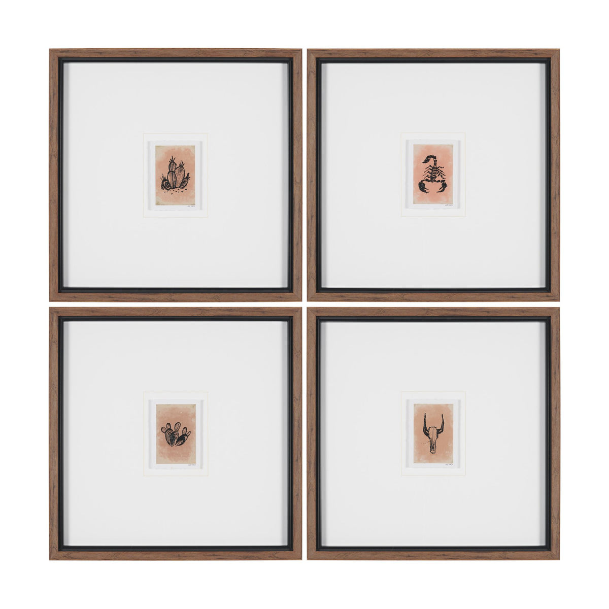 Desert Collection by Nick Simon Hand-Embellished Framed Artwork Matted under Glass (Set of 4) from Mercana - Luna Furniture