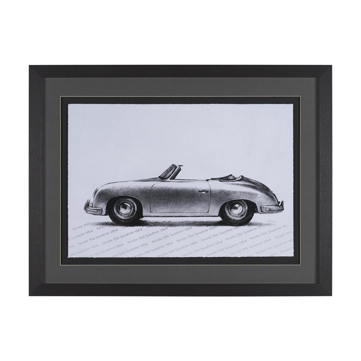 1954 356 Speedster by Mercana Studio Textured Framed Artwork Matted under Glass from Mercana - Luna Furniture