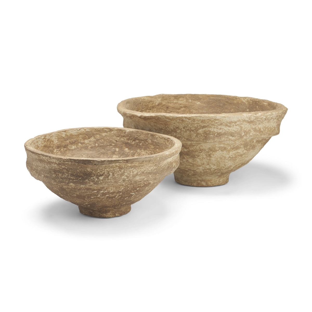 Samar Beige Paper Mache Decorative Bowls