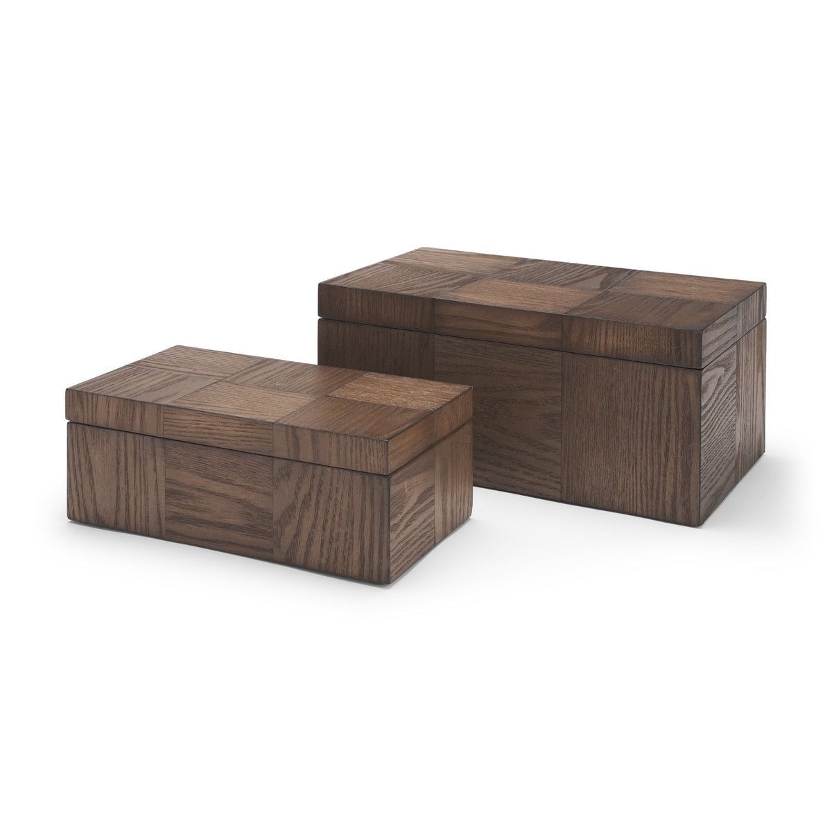 Tulum Brown Wood Parquet Decorative Box Set from Mercana - Luna Furniture