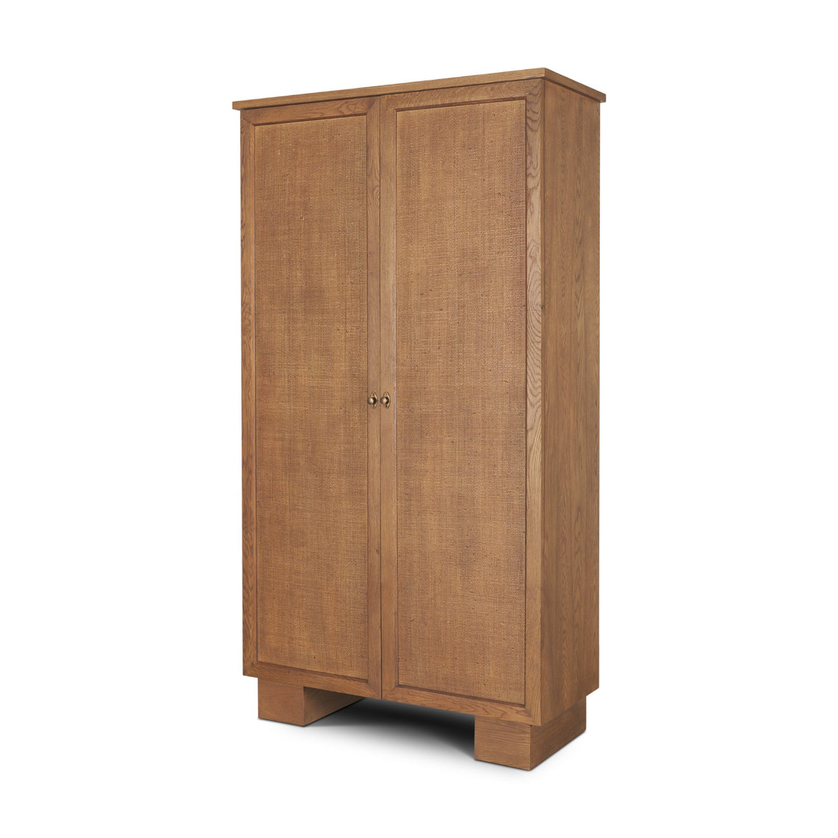 Carmel 2-Door Tall Cabinet | 78" | Raffia w/ Brown Wood from Mercana - Luna Furniture