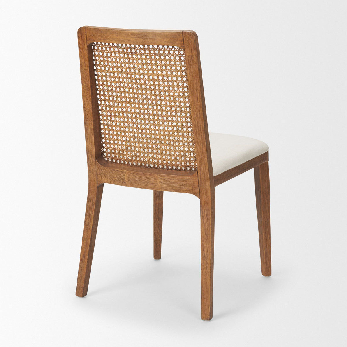 Clara Light Brown Beech Wood W/ Cream Fabric Seat and Cane Back Armless Dining Chair, Set of 2 from Mercana - Luna Furniture