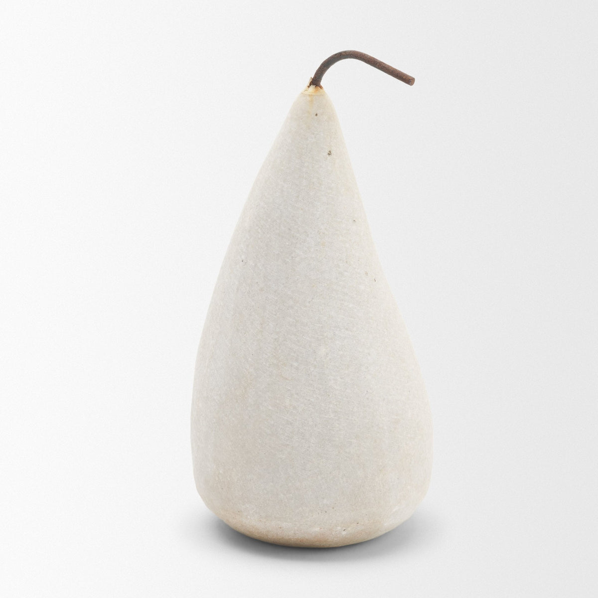 Pera Small White Marble Pear Decorative Object