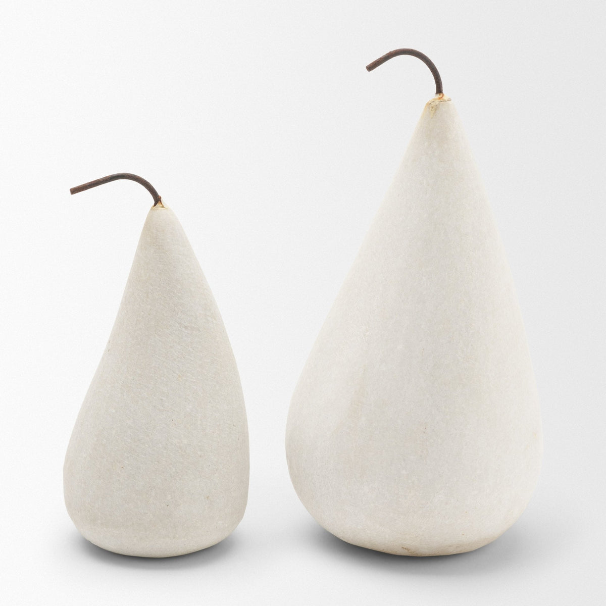 Pera Small White Marble Pear Decorative Object