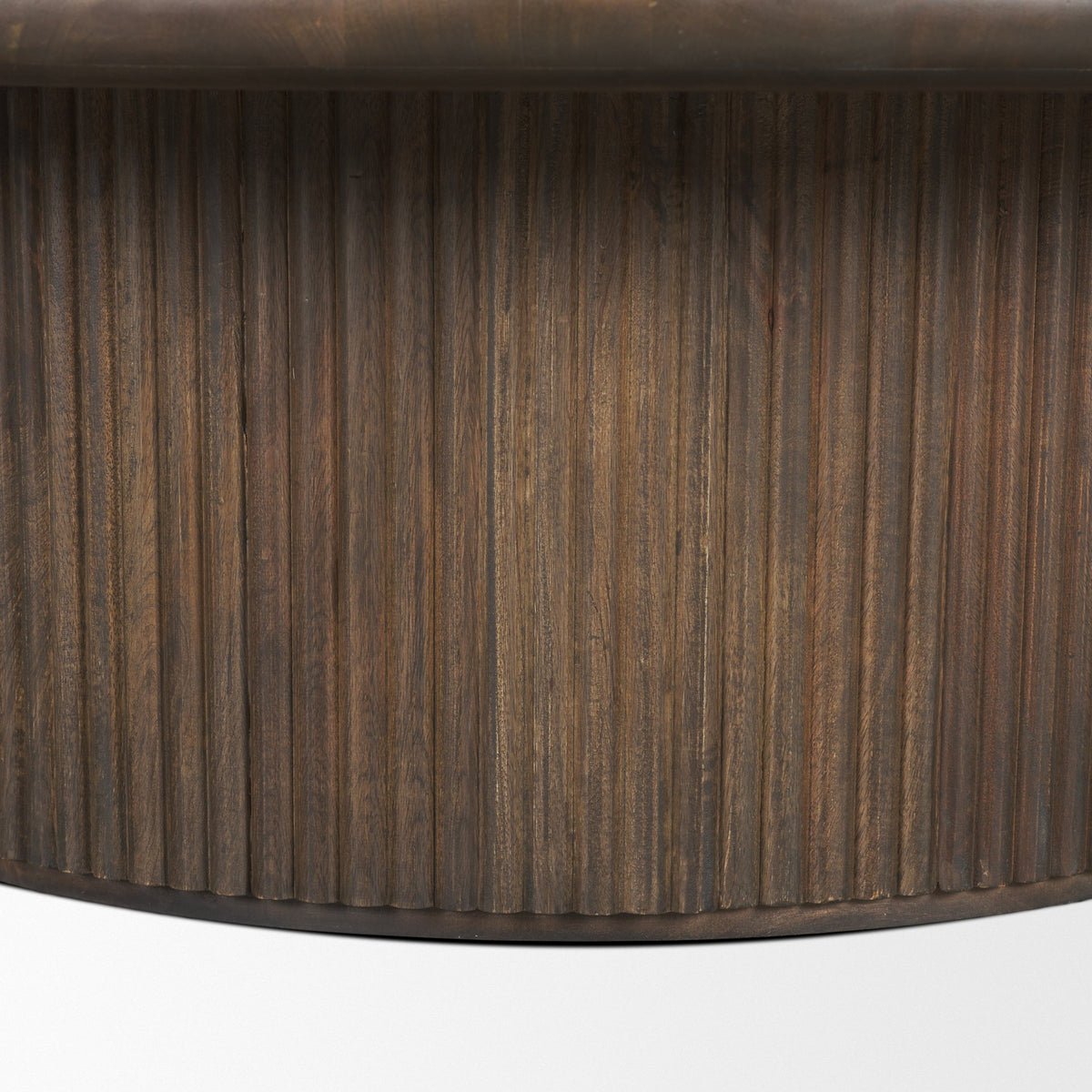 Terra 48L x 48W x 15H Dark Brown Wood Round Fluted Coffee Table from Mercana - Luna Furniture