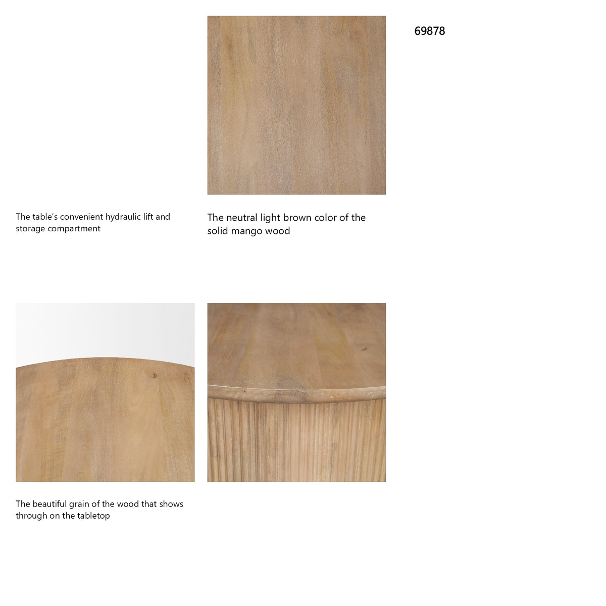 Terra 48L x 48W x 15H Light Brown Wood Round Coffee Table from Mercana - Luna Furniture
