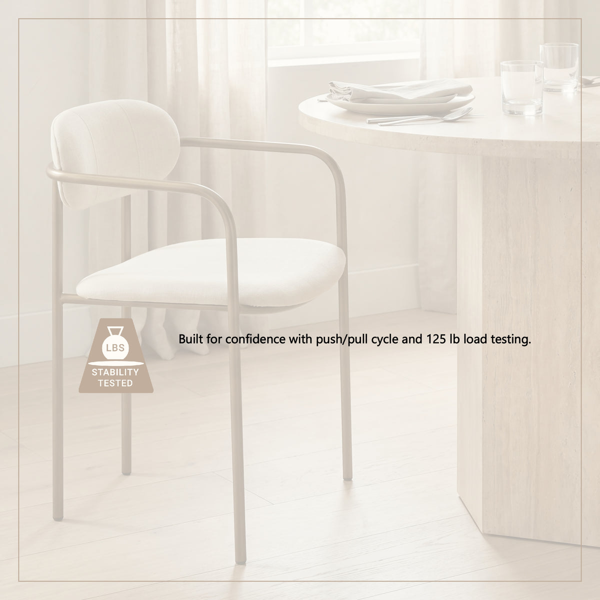 Parker I Cream Fabric Seat Gold Metal Frame Dining Chair, Set of 2 from Mercana - Luna Furniture