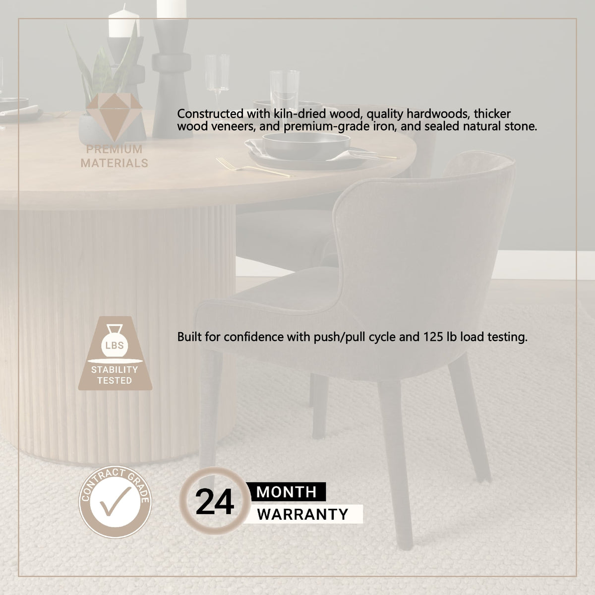 Nolan Slope Charcoal Chenille Dining Chair, Set of 2 from Mercana - Luna Furniture