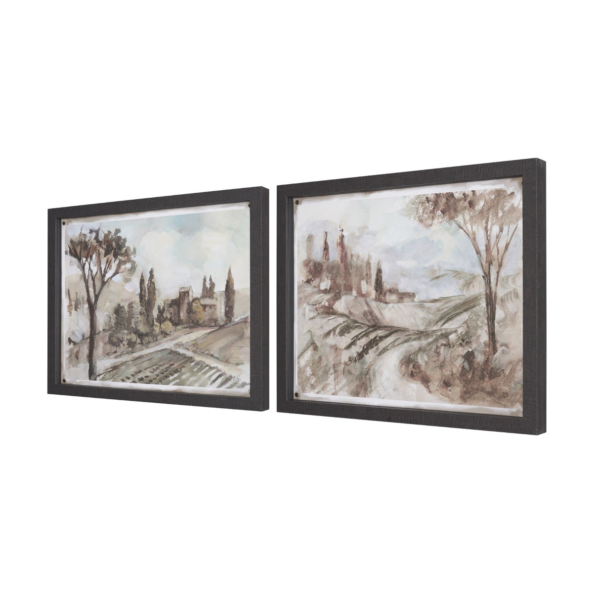 Fields & Rows by Mercana Studio Textured Framed Artwork Matted under Glass (Set of 2) from Mercana - Luna Furniture