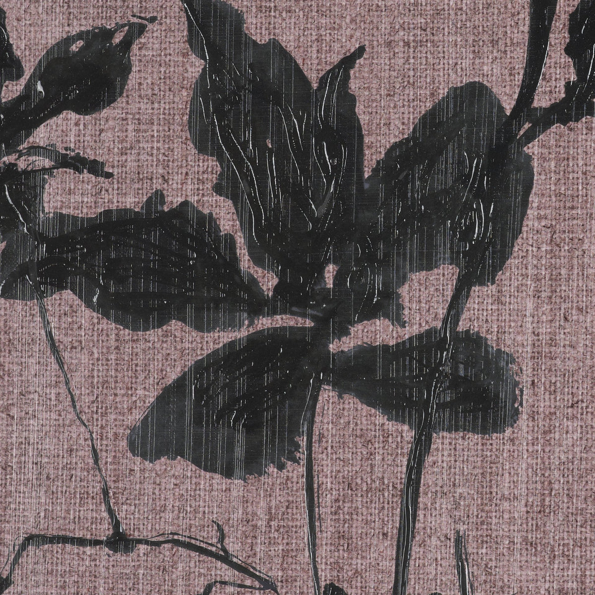 Black Botanical Silhouette by Cartissi Hand-Embellished Textured Framed Artwork Matted under Glass from Mercana - Luna Furniture
