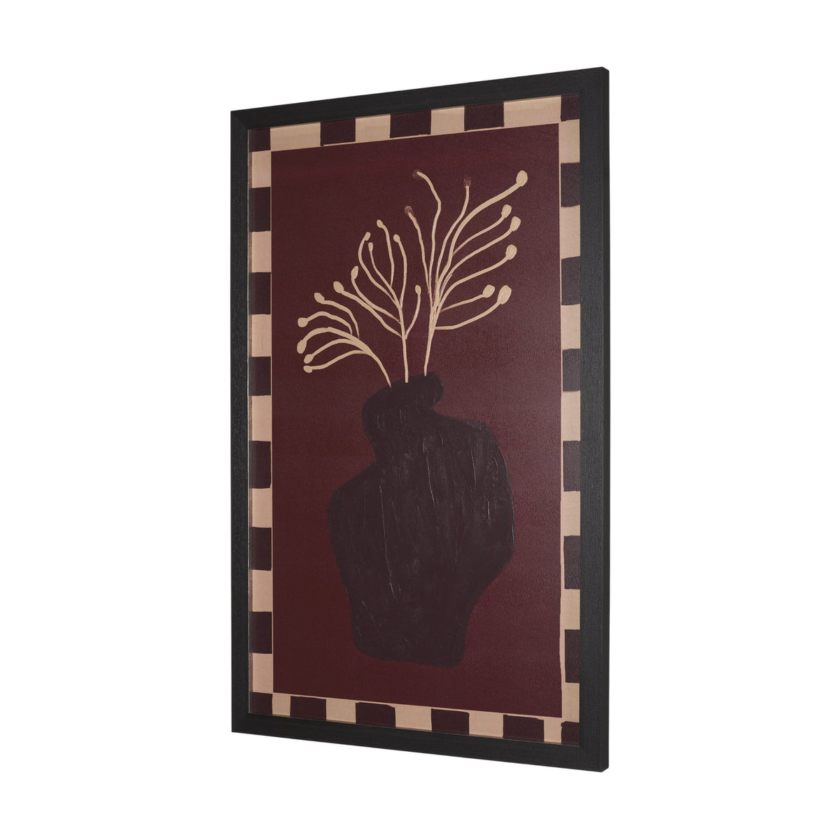 Minimalist Vase Plant by The Art Concept Hand-Embellished Textured Framed Artwork Matted from Mercana - Luna Furniture