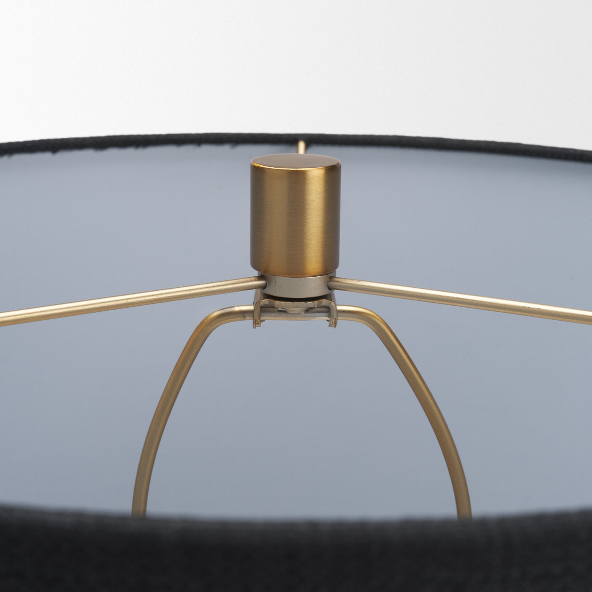 Aura Gray-Black Marble w/ Brass Table Lamp