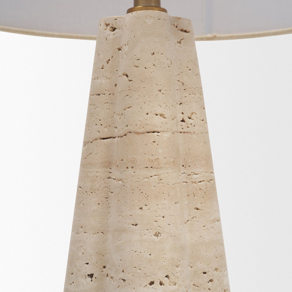 Sena Travertine Tapered Column Table Lamp from Mercana - Luna Furniture