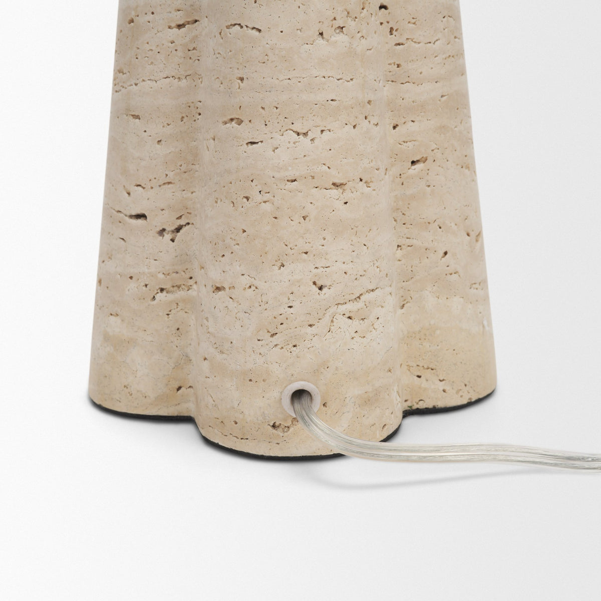 Sena Travertine Tapered Column Table Lamp from Mercana - Luna Furniture