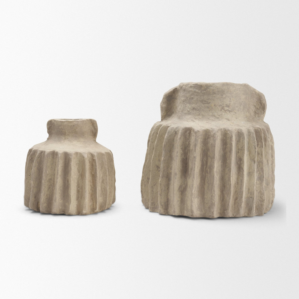 Jiya 12" Natural Ardi Paper Mache Double Handle Pot from Mercana - Luna Furniture