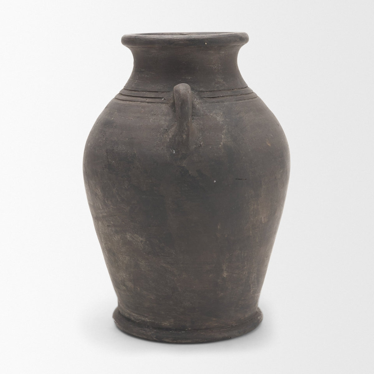 Creta Black Terracotta Double Handle Vase from Mercana - Luna Furniture