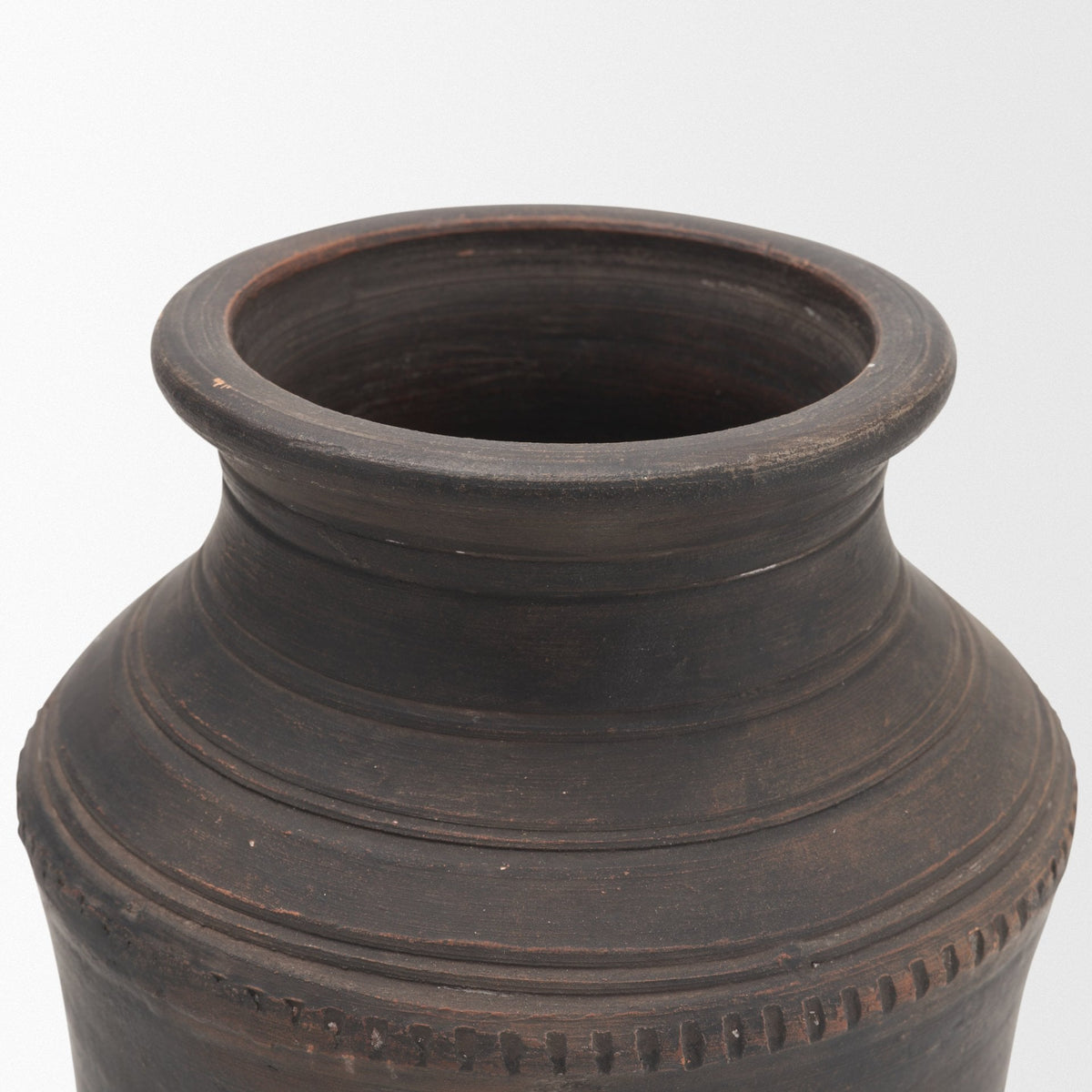 Creta 10" Black Terracotta Planter Vase