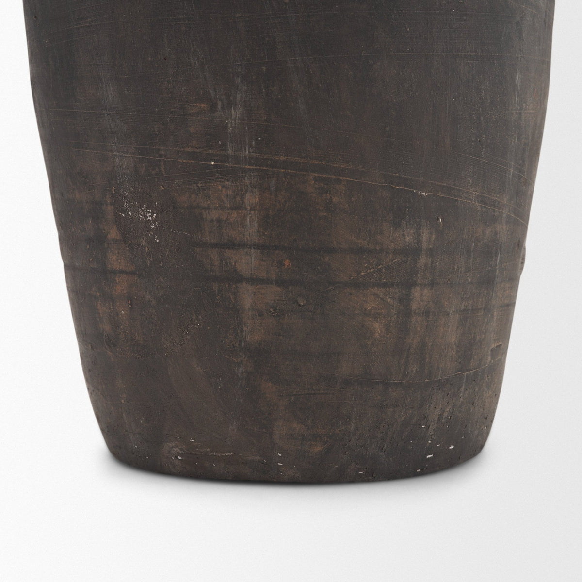 Creta Black Scalloped Terracotta Planter Vase from Mercana - Luna Furniture