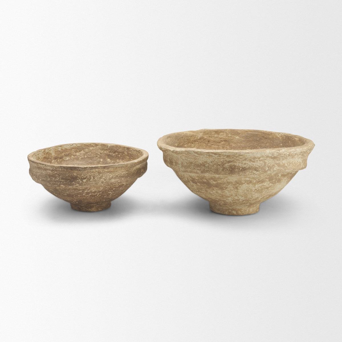 Samar Beige Paper Mache Decorative Bowls