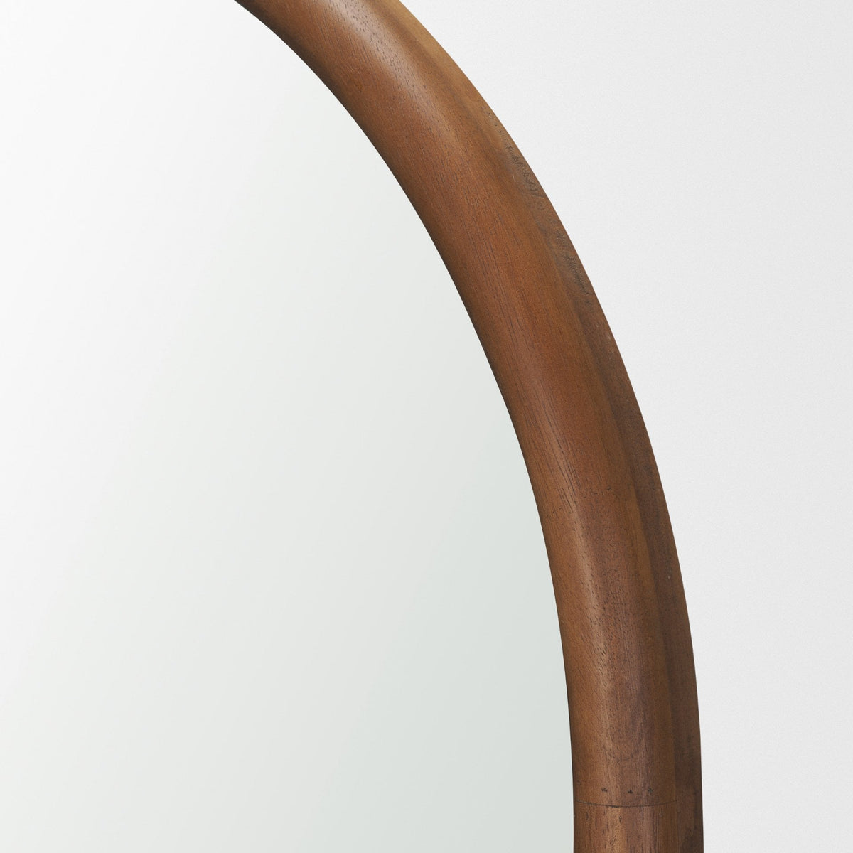 Durham Medium Brown Wood Framed Arched Floor Mirror