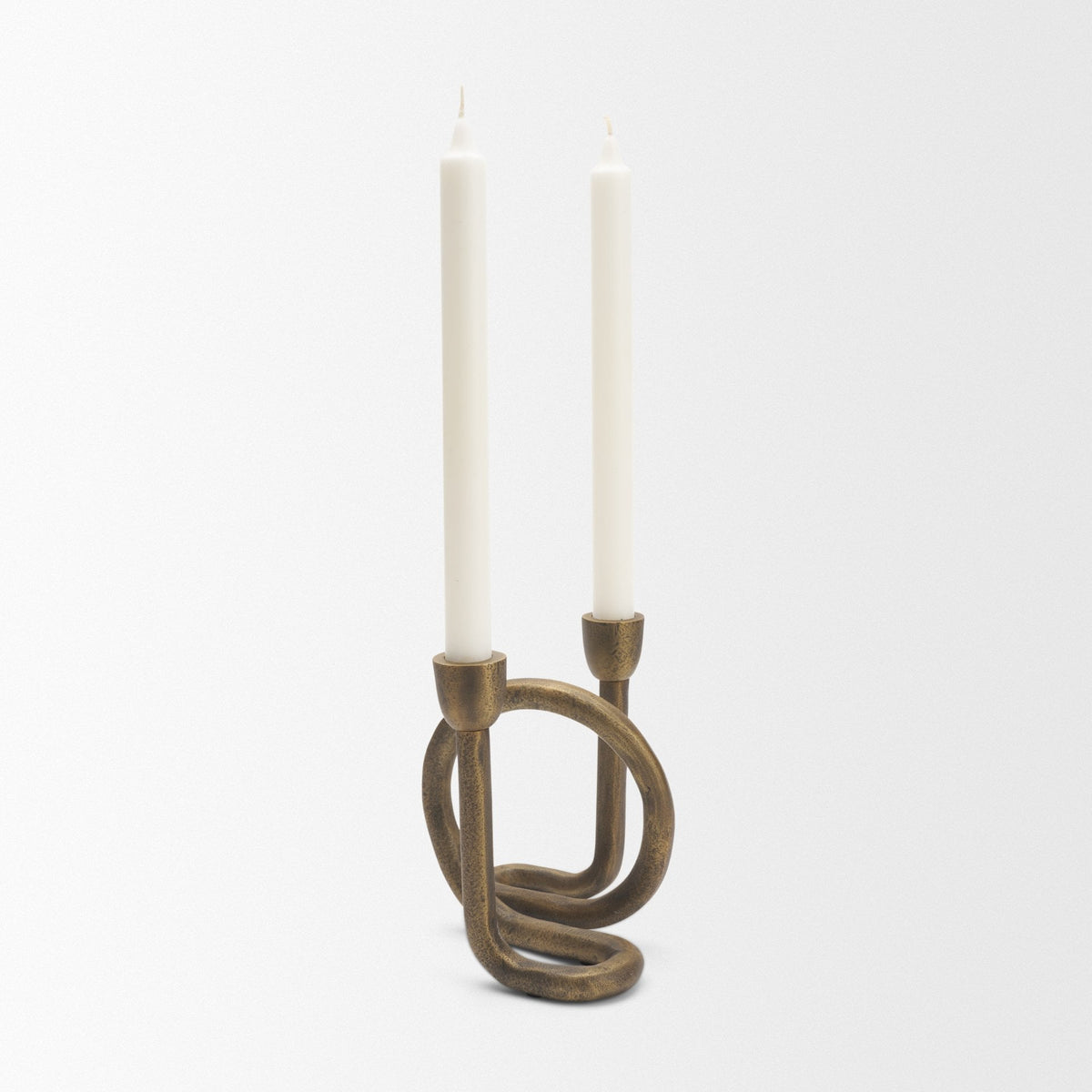 Serpens Brass Metal Narrow Candleholder