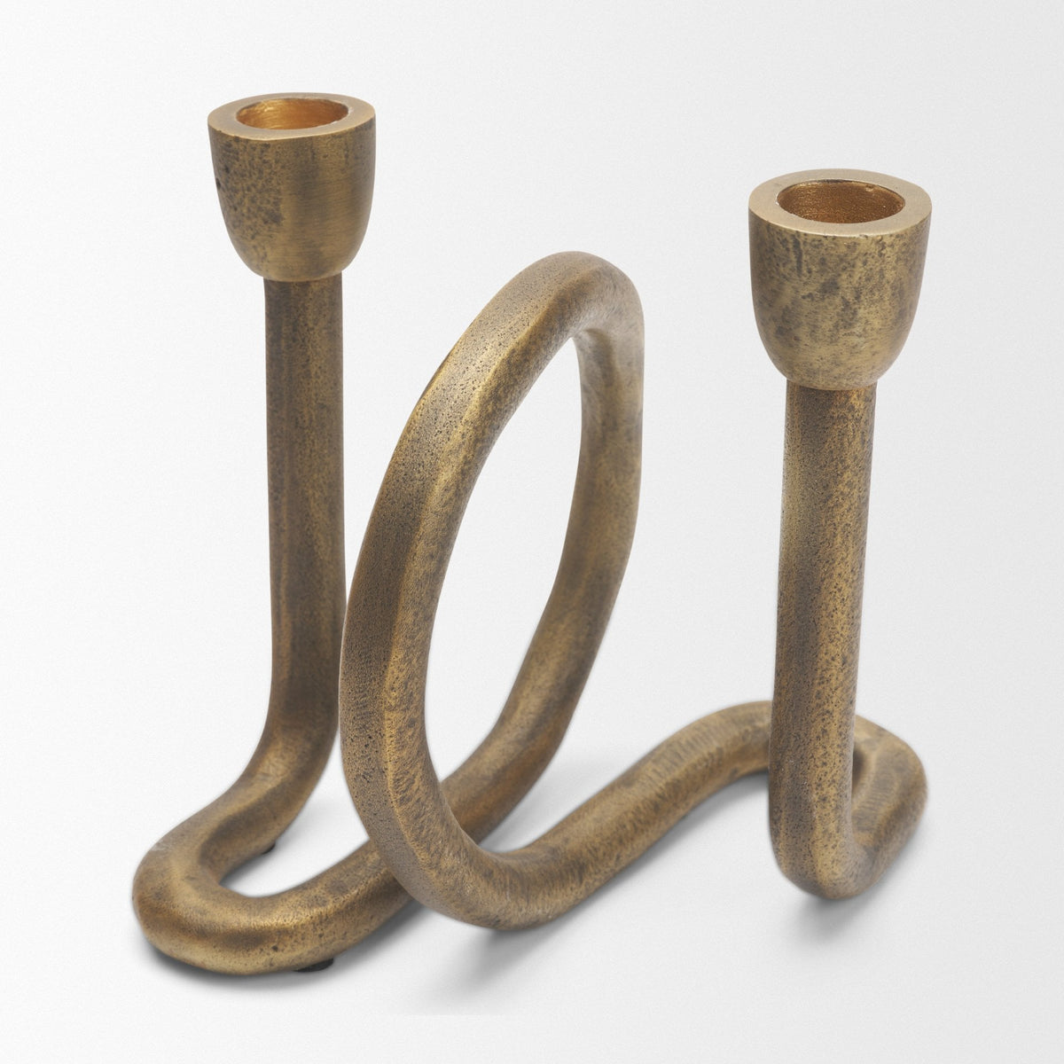 Serpens Brass Metal Narrow Candleholder