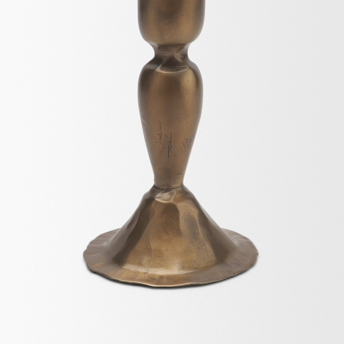 Whitlock Small Antique Brass Metal Taper Candle Holder