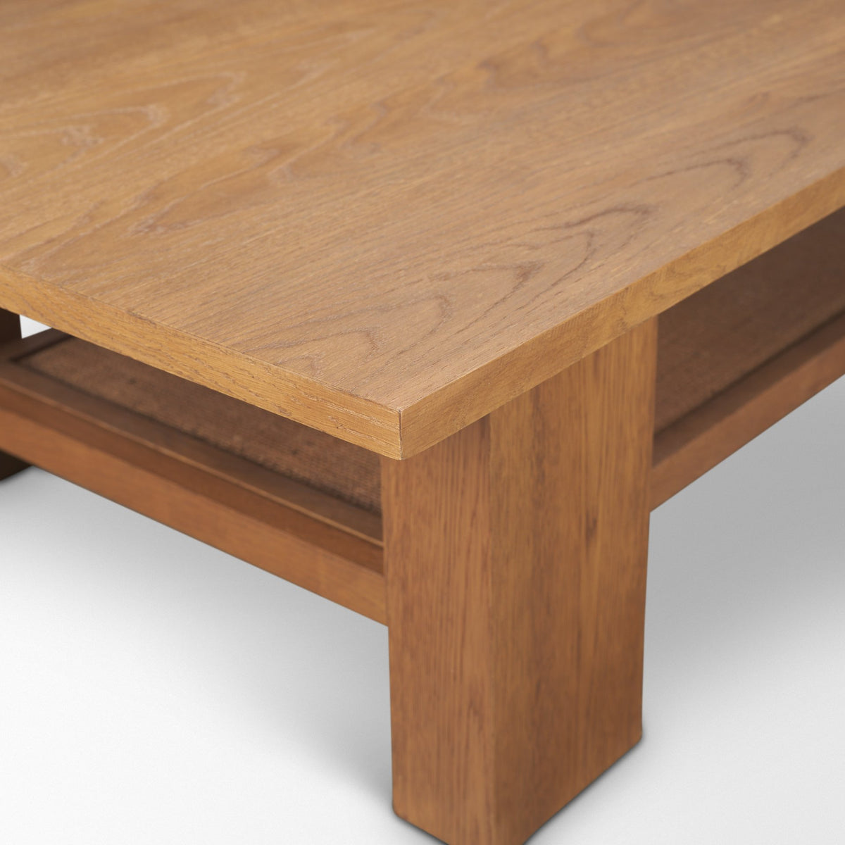 Carmel Rectangular Coffee Table | Raffia w/ Brown Wood