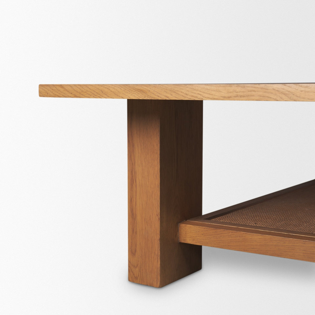 Carmel Rectangular Coffee Table | Raffia w/ Brown Wood