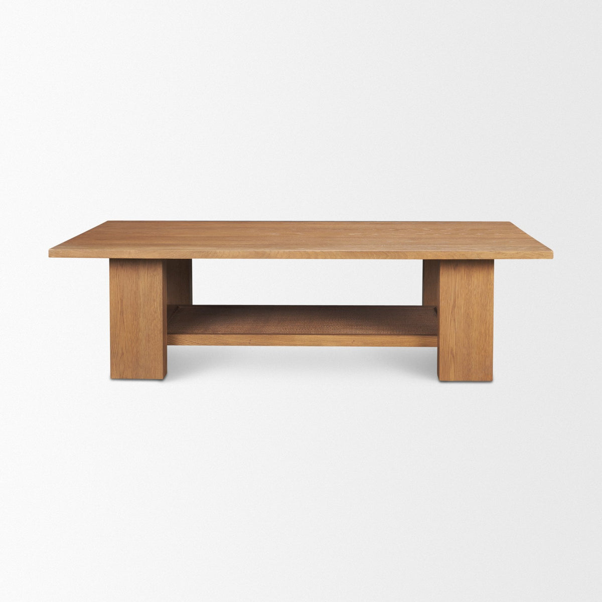 Carmel Rectangular Coffee Table | Raffia w/ Brown Wood