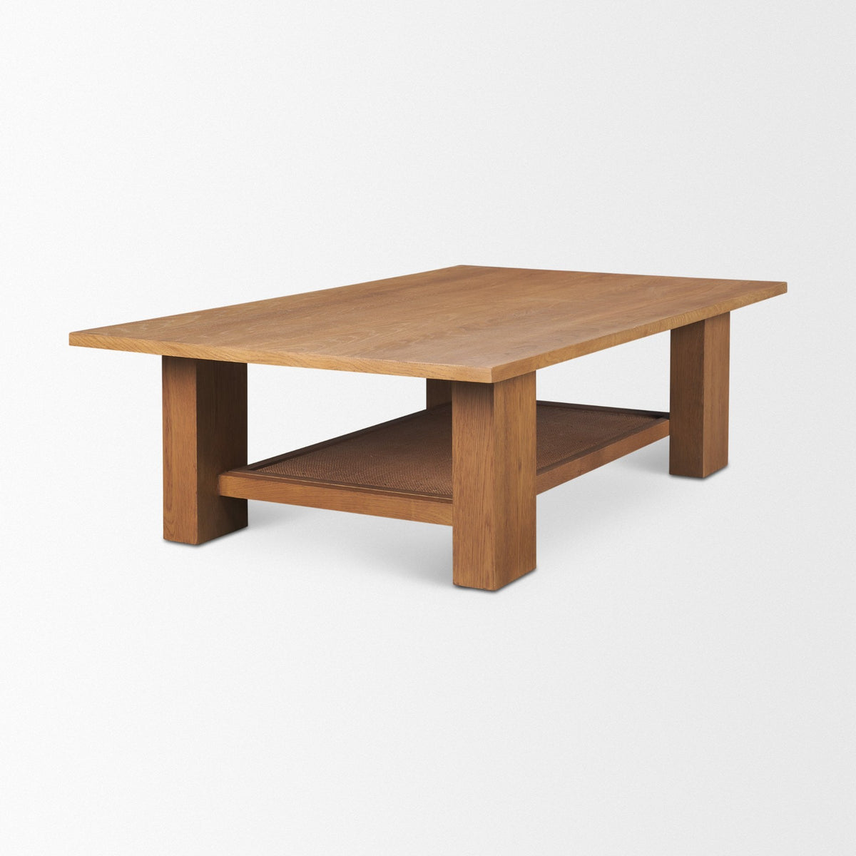 Carmel Rectangular Coffee Table | Raffia w/ Brown Wood
