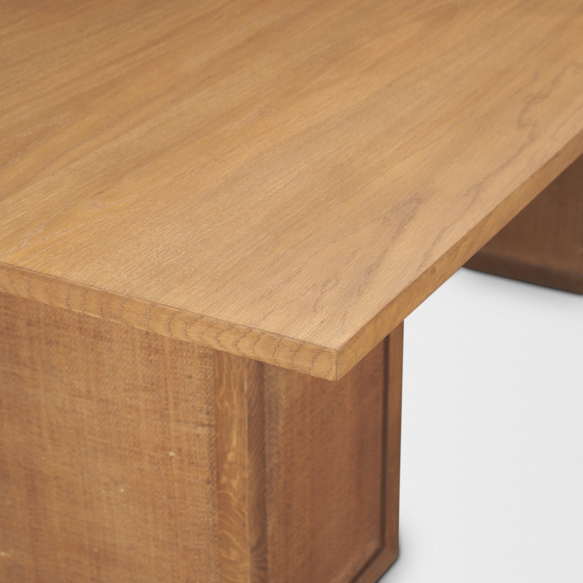 Carmel Rectangular Dining Table | 94" | Raffia w/ Brown Wood
