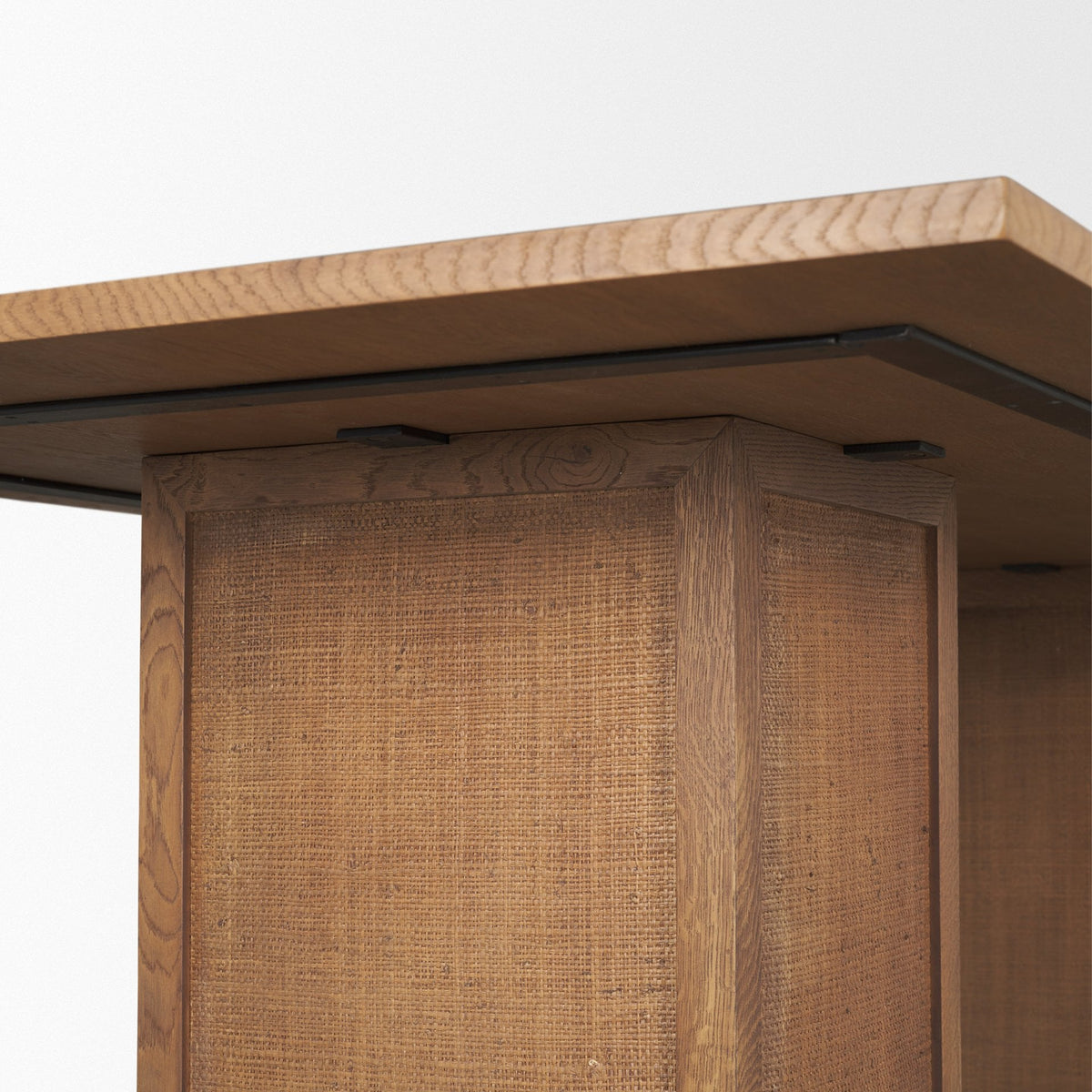Carmel Rectangular Dining Table | 94" | Raffia w/ Brown Wood