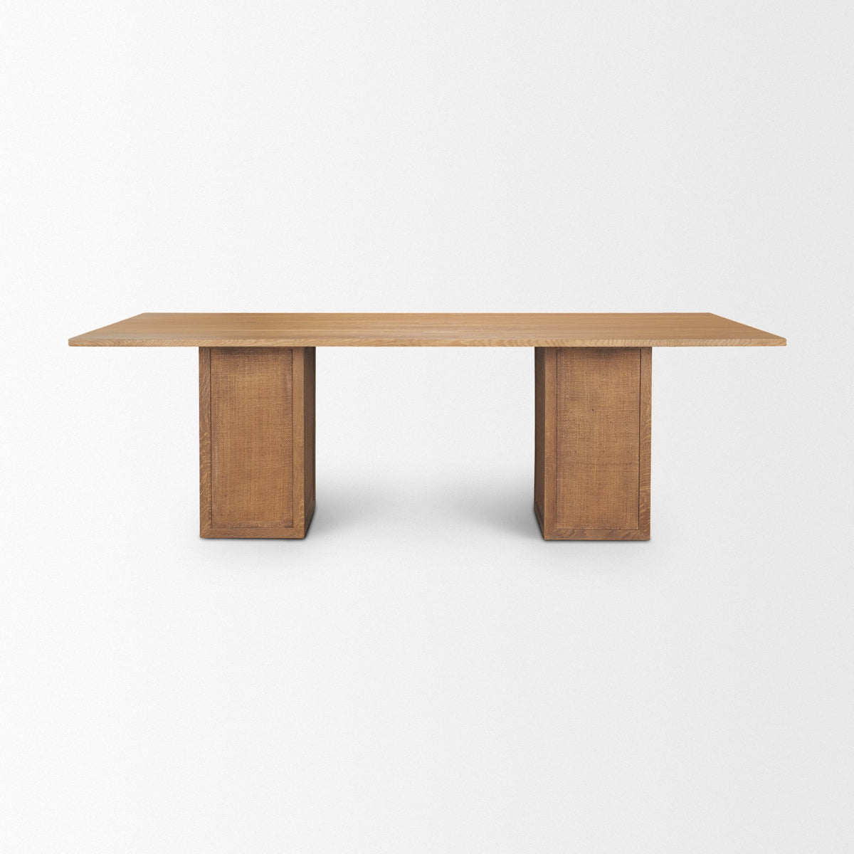 Carmel Rectangular Dining Table | 94" | Raffia w/ Brown Wood