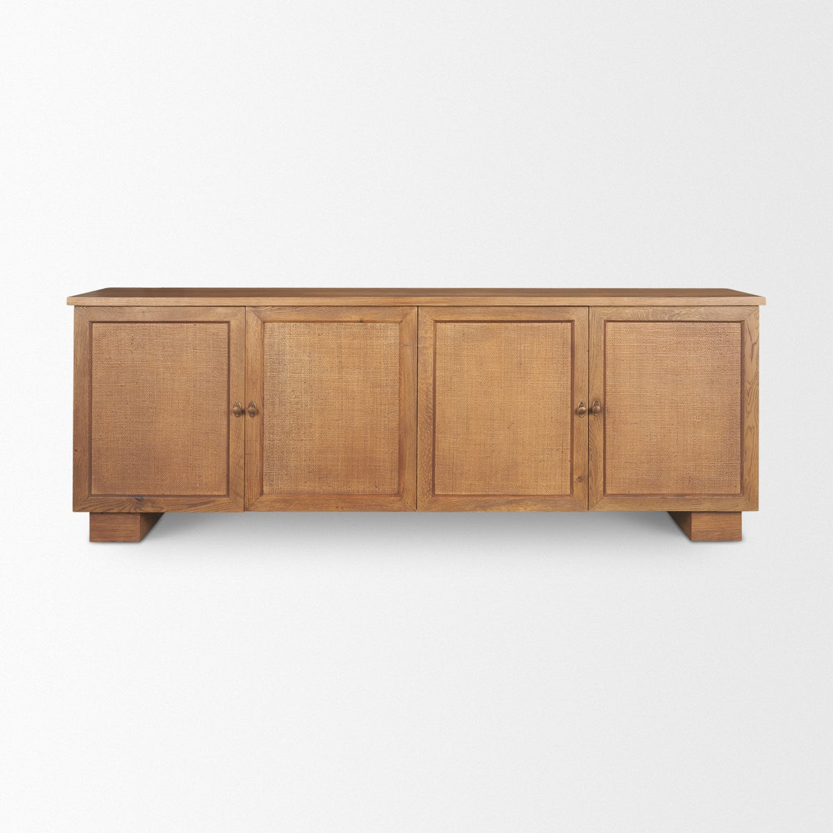 Carmel 4-Door Closed Sideboard | 82" | Raffia w/ Brown Wood from Mercana - Luna Furniture