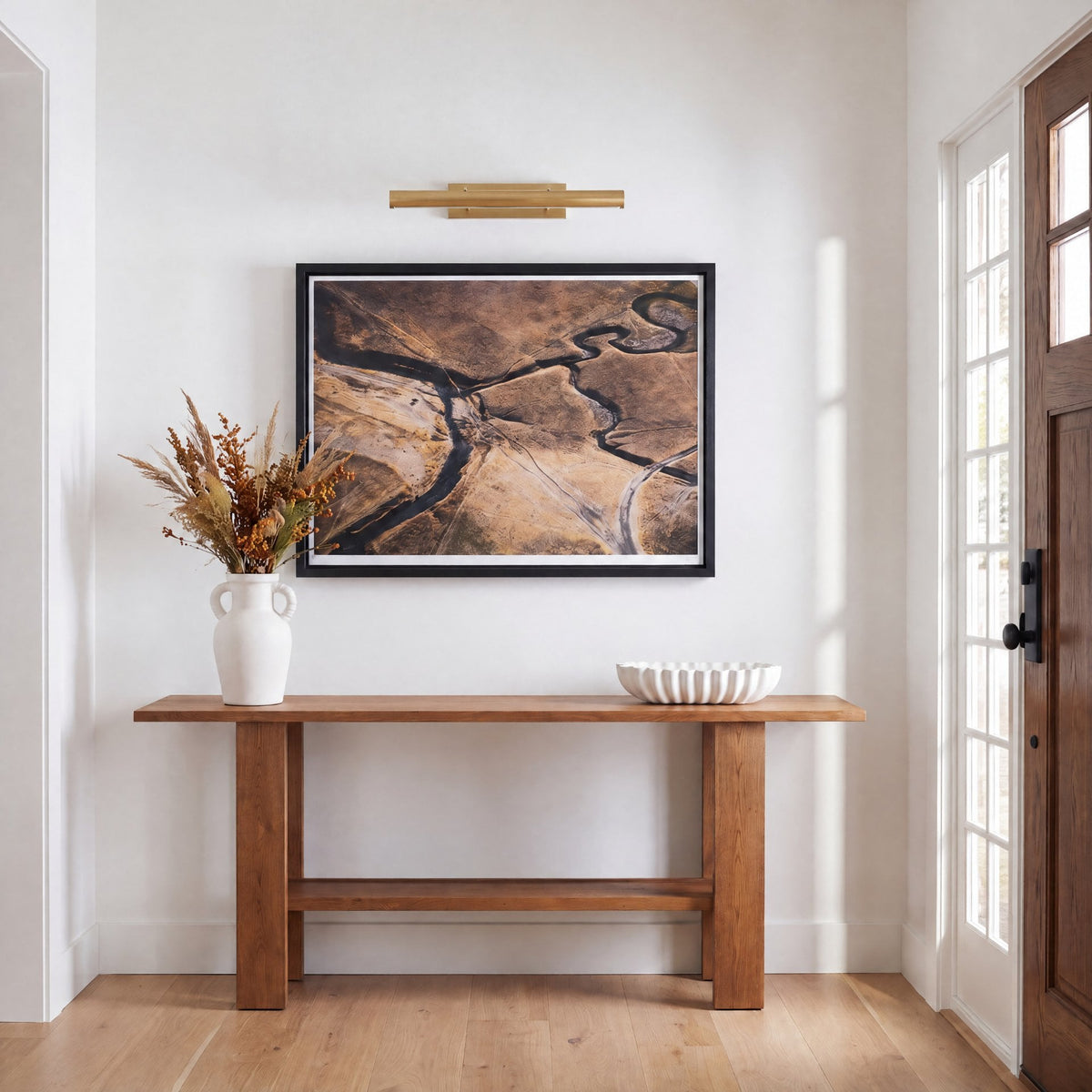 Carmel Console Table | Raffia w/ Brown Wood from Mercana - Luna Furniture
