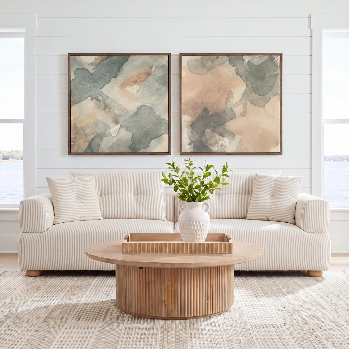 Warner Stripe 2 Piece Sofa Set w/Back Cushions from Mercana - Luna Furniture