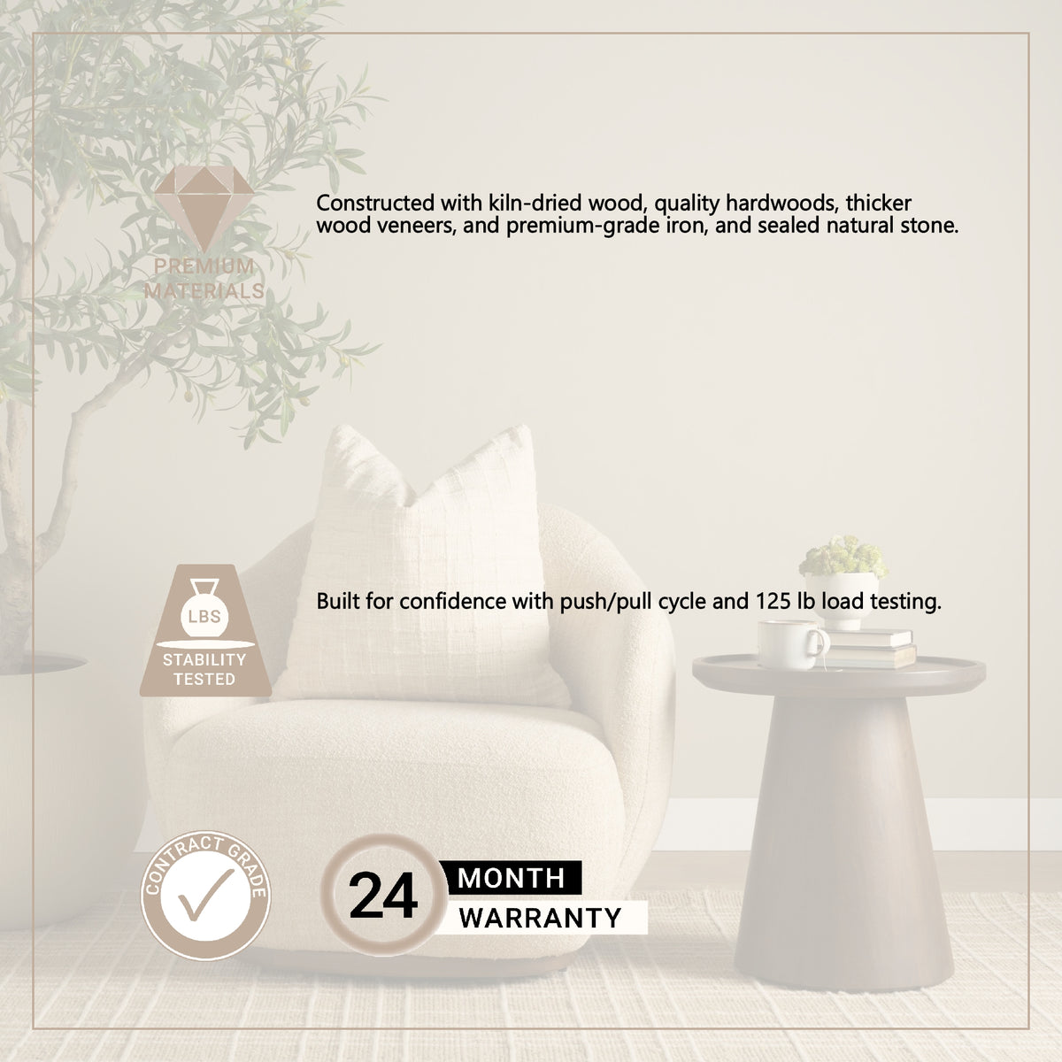 Hudson Oatmeal Fabric Upholstered Swivel Chair from Mercana - Luna Furniture