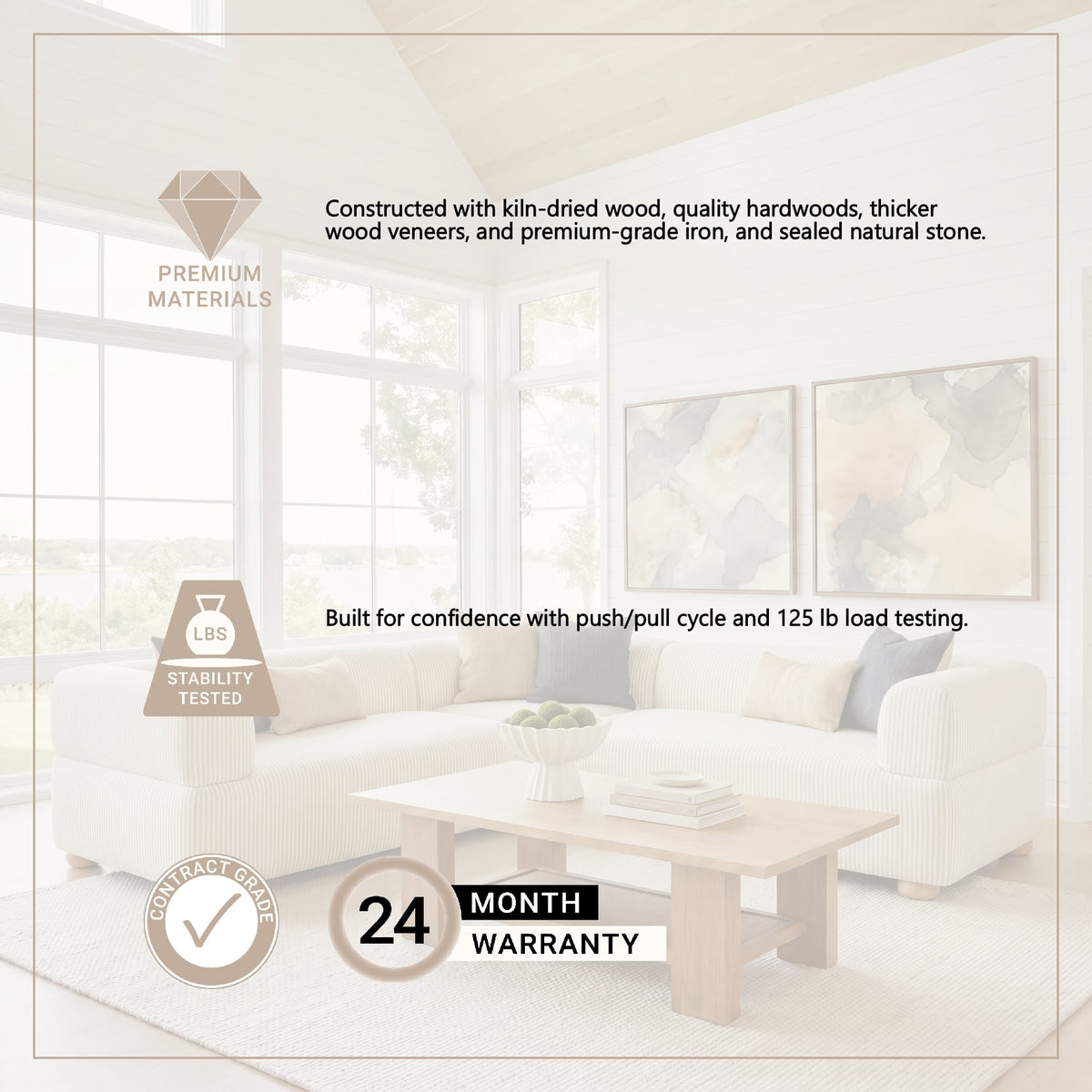 Warner Stripe 3 Piece Sofa Set w/S Corner Piece from Mercana - Luna Furniture