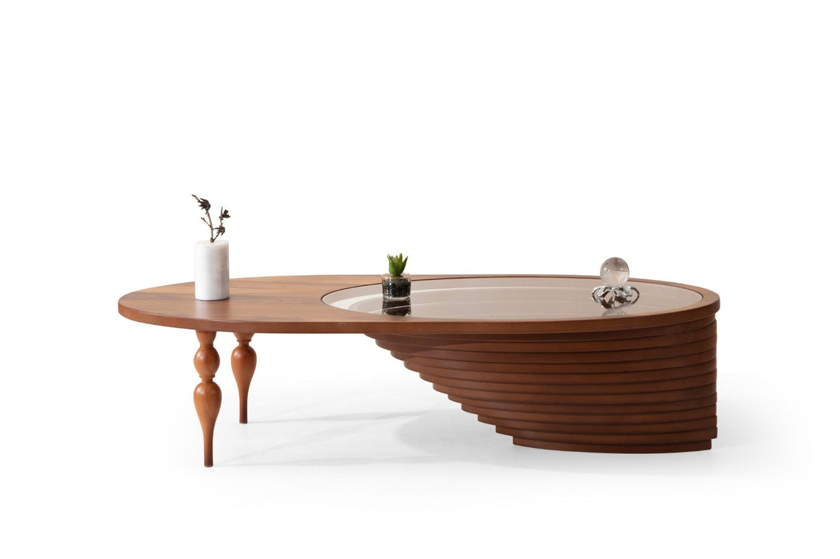 033 Walnut/Gold Coffee Table from Nova Furniture - Luna Furniture