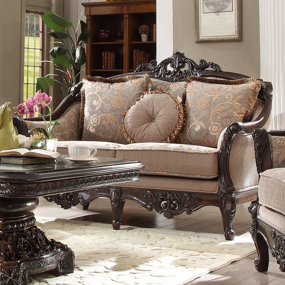 HD-09 Dark Red Mahogany Loveseat from Homey Design - Luna Furniture