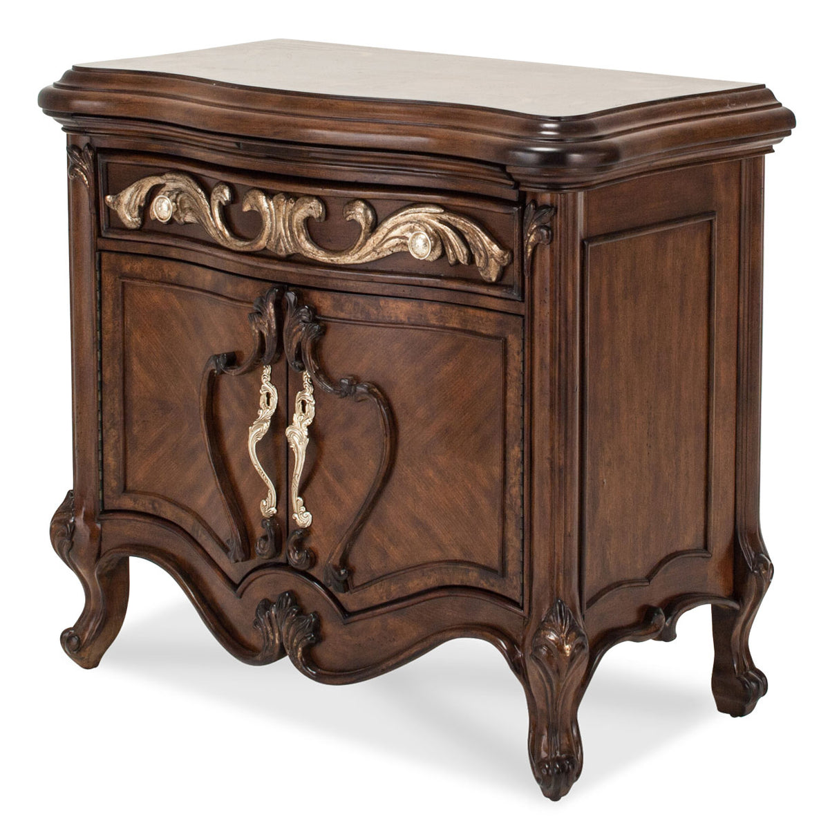Platine De Royale L. Espresso Light Espresso Accent Cabinet-night Stand-end Table from Michael Amini - Luna Furniture