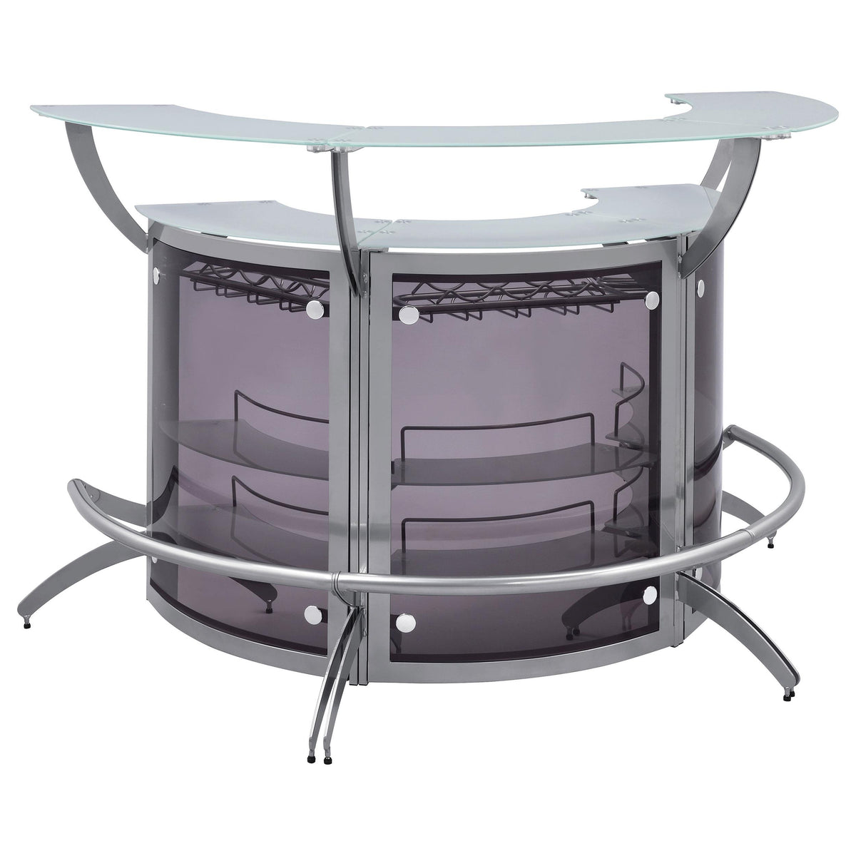 Dallas Smoked and Silver Bar Unit from Coaster - Luna Furniture