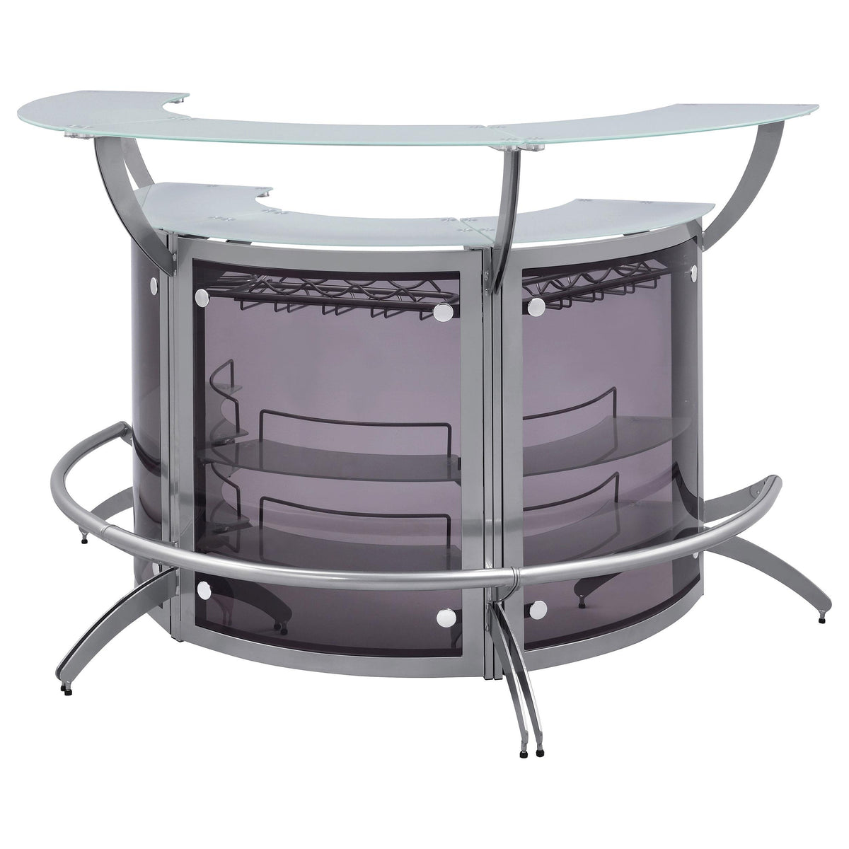 Dallas Smoked and Silver Bar Unit from Coaster - Luna Furniture