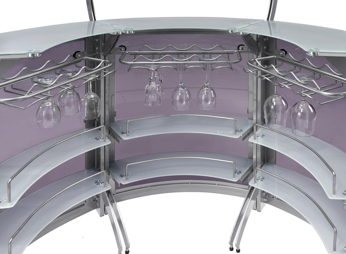 Dallas Smoked and Silver Bar Unit from Coaster - Luna Furniture