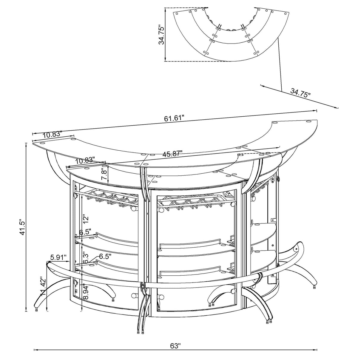 Dallas Smoked and Silver Bar Unit from Coaster - Luna Furniture