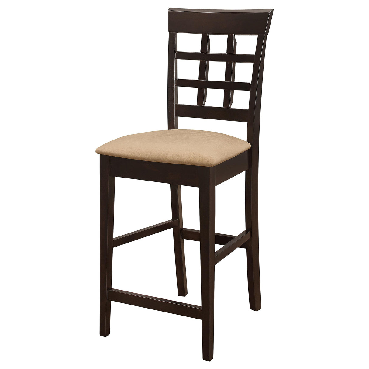 Gabriel Cappuccino and Tan Upholstered Counter Height Stools, Set of 2 from Coaster - Luna Furniture