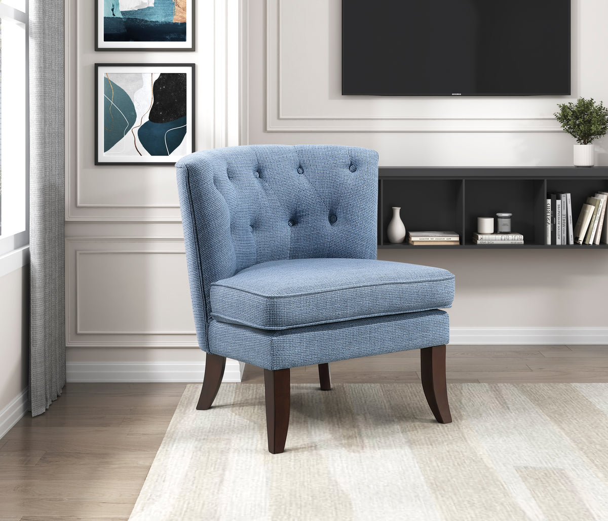 Melrose Blue Accent Chair from Homelegance - Luna Furniture