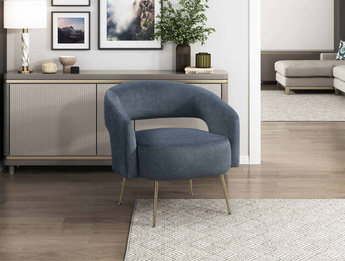 Roslyn Dark Gray Velvet Accent Chair from Homelegance - Luna Furniture
